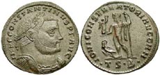 gVF Late Roman Follis (small photo) Photo: Imperial Coins & Artifacts, Inc.