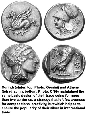 Corinth Stater and Athens tetradrachm